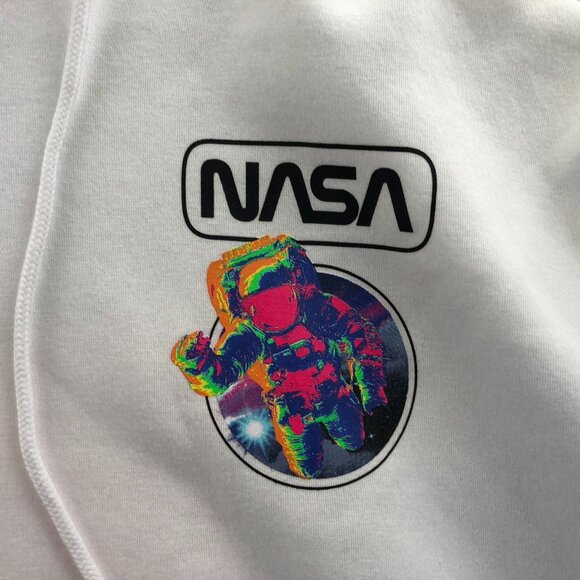 Hyper Space Mens NASA Hoodie Sweatshirt Size XL Pullover Caasual White Graphic - Picture 8 of 12